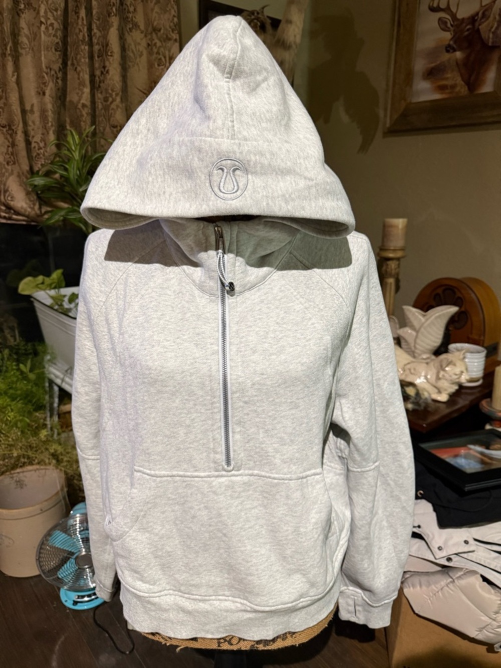 lululemon athletica Light Gray Half-Zip Scuba Hoodie Jacket